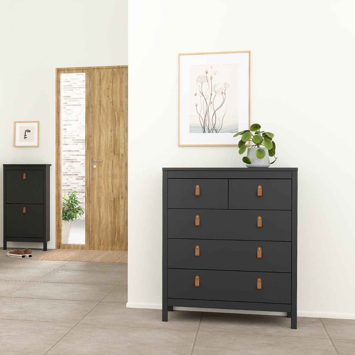 Barcelona 3+2 Chest Dresser in Black