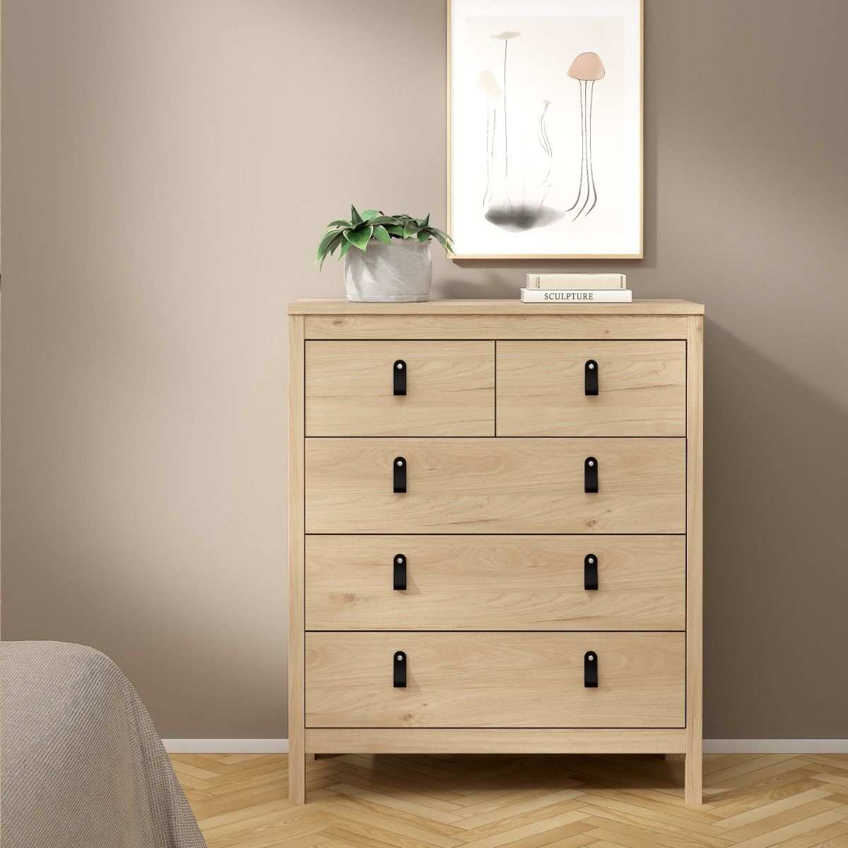 Barcelona 3+2 Chest Dresser in Oak