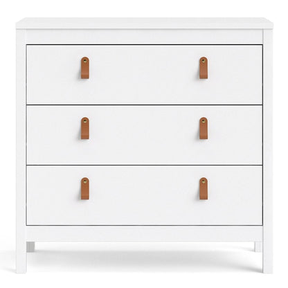 Barcelona Chest of Drawers in White - 3 Drawers