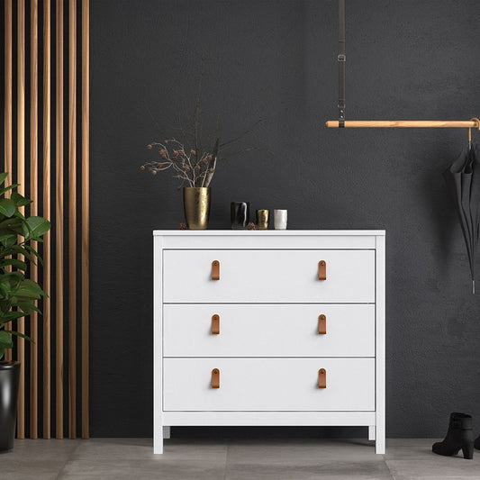 Barcelona Chest of Drawers in White - 3 Drawers