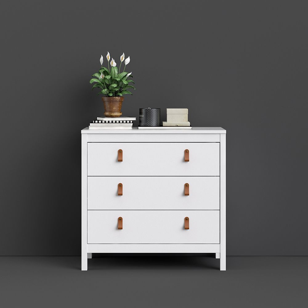 Barcelona Chest of Drawers in White - 3 Drawers