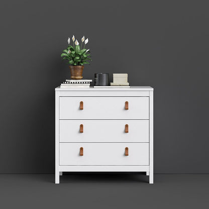 Barcelona Chest of Drawers in White - 3 Drawers