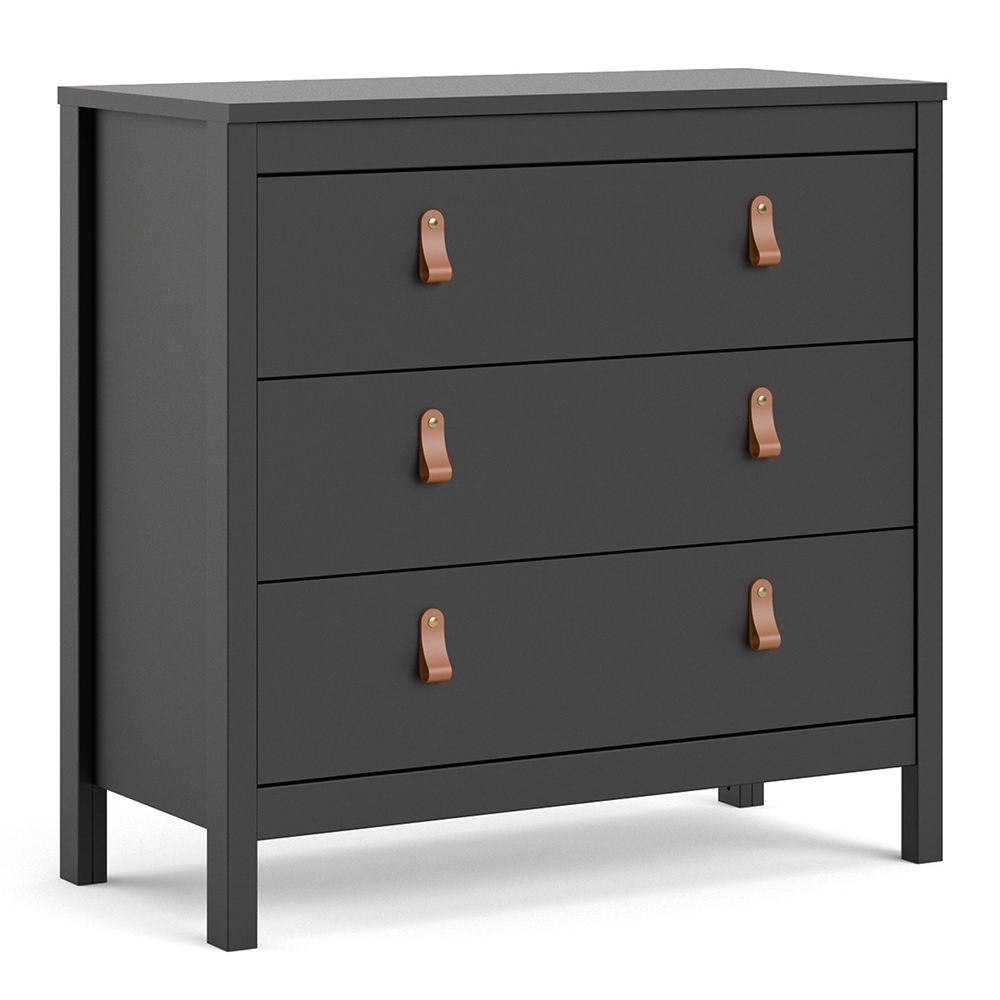 Barcelona Chest of Drawers in Black - 3 Drawers
