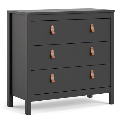 Barcelona Chest of Drawers in Black - 3 Drawers