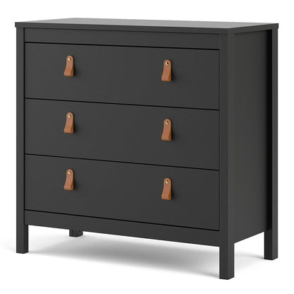 Barcelona Chest of Drawers in Black - 3 Drawers