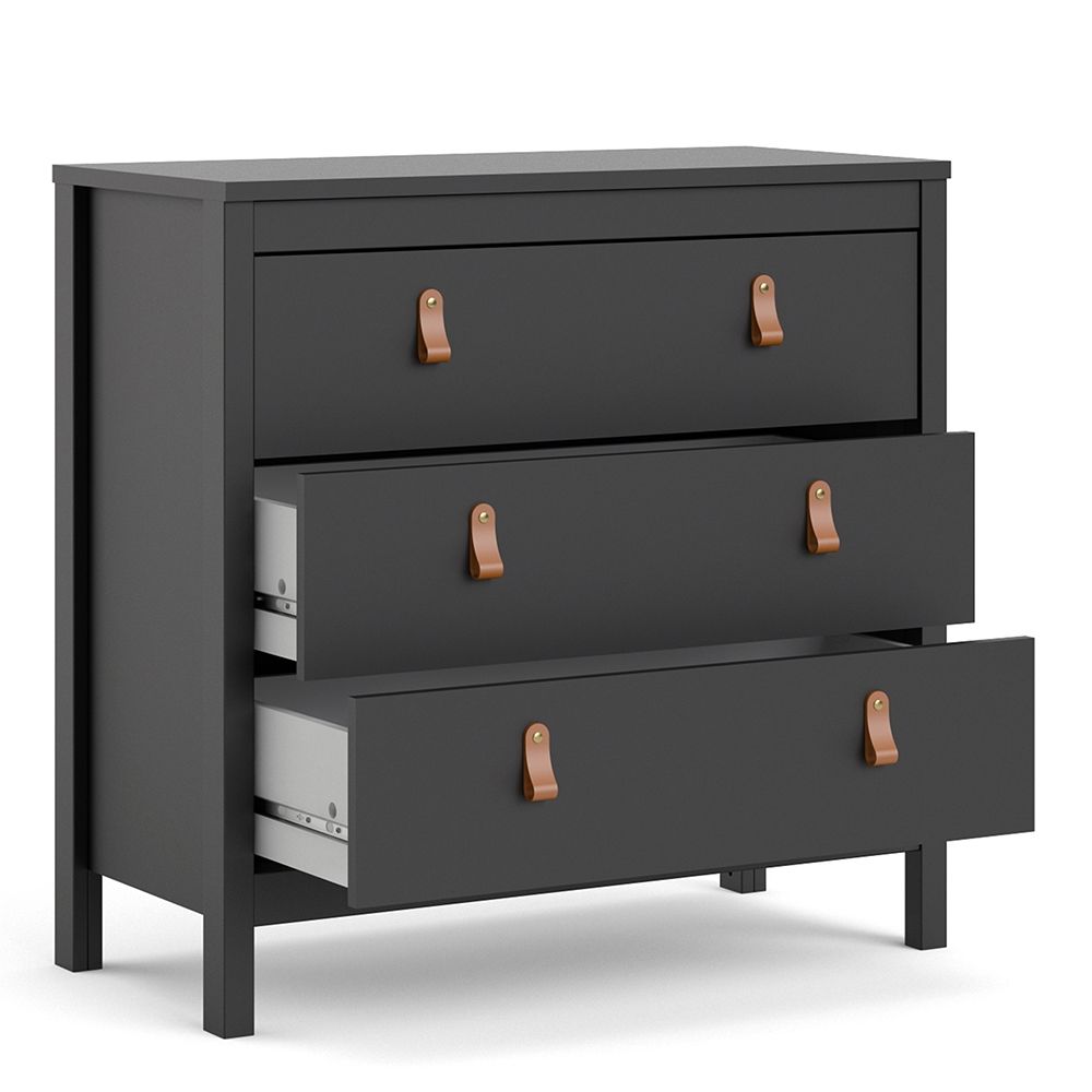 Barcelona Chest of Drawers in Black - 3 Drawers