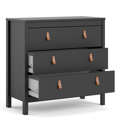 Barcelona Chest of Drawers in Black - 3 Drawers