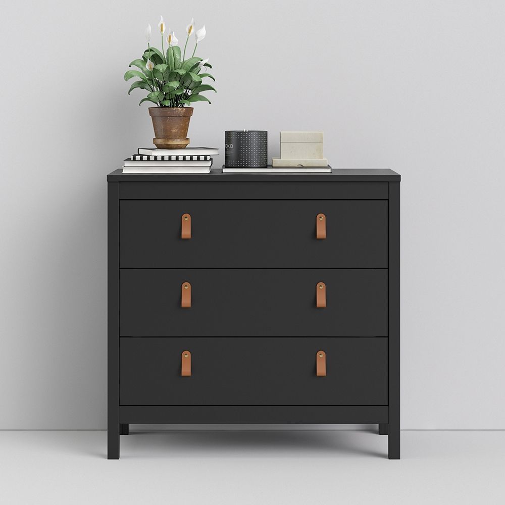 Barcelona Chest of Drawers in Black - 3 Drawers