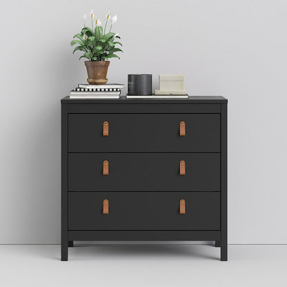 Barcelona Chest of Drawers in Black - 3 Drawers