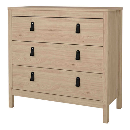 Barcelona Chest of Drawers in Oak - 3 Drawers