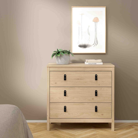 Barcelona Chest of Drawers in Oak - 3 Drawers