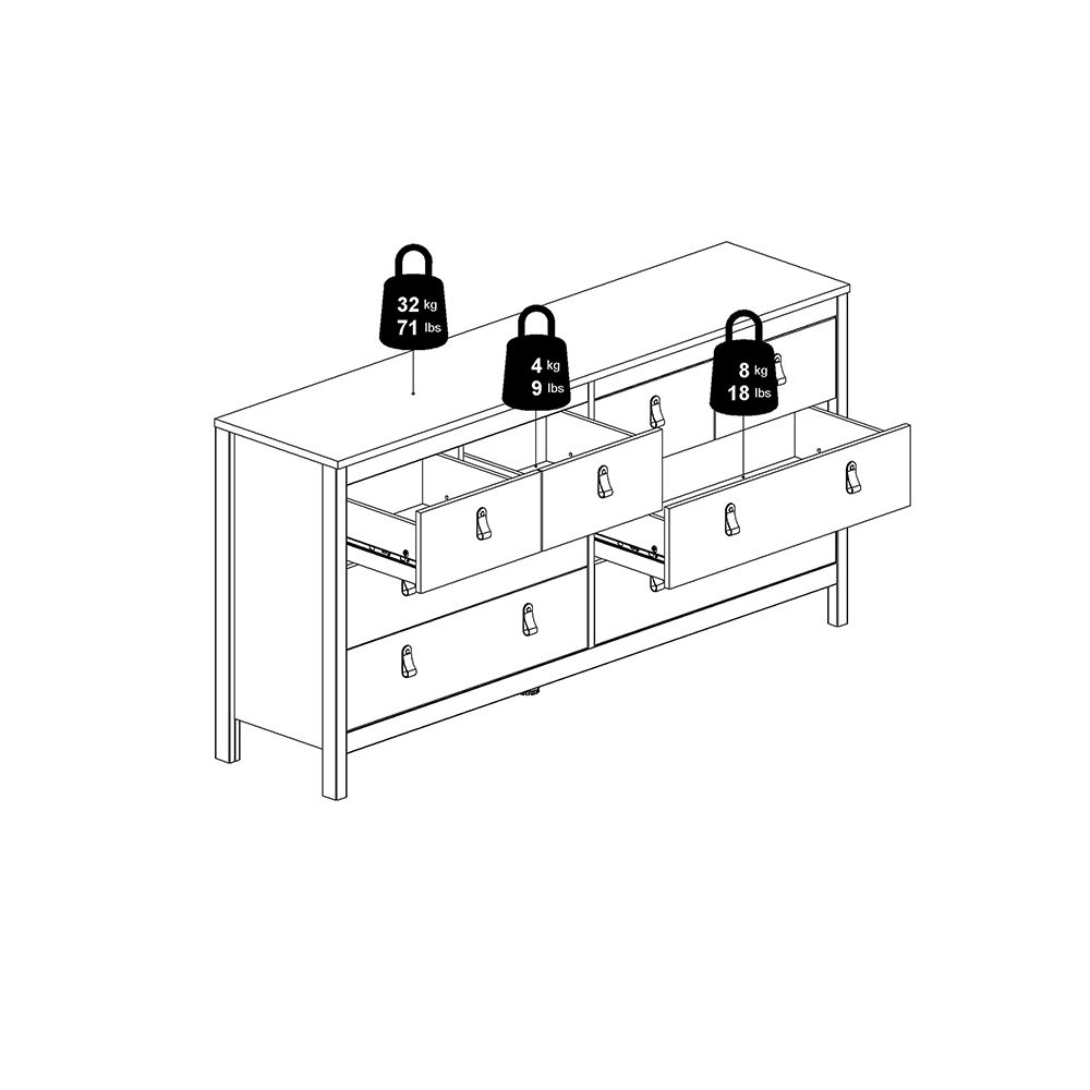 Barcelona White Chest of Drawers 4+4 Drawers