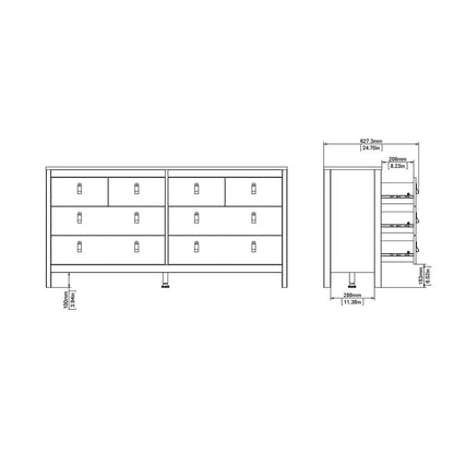 Barcelona Black Chest of Drawers 4+4 Drawers