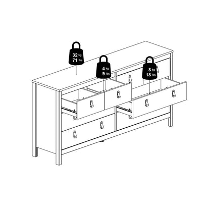 Barcelona Black Chest of Drawers 4+4 Drawers