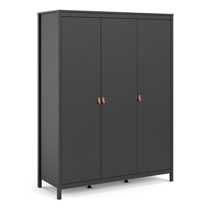Barcelona Black 3 Door Wardrobe