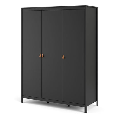 Barcelona Black 3 Door Wardrobe