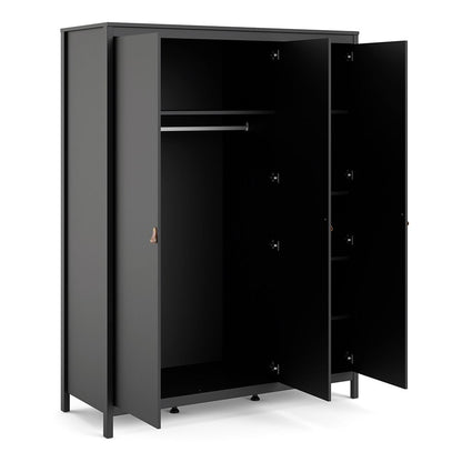 Barcelona Black 3 Door Wardrobe