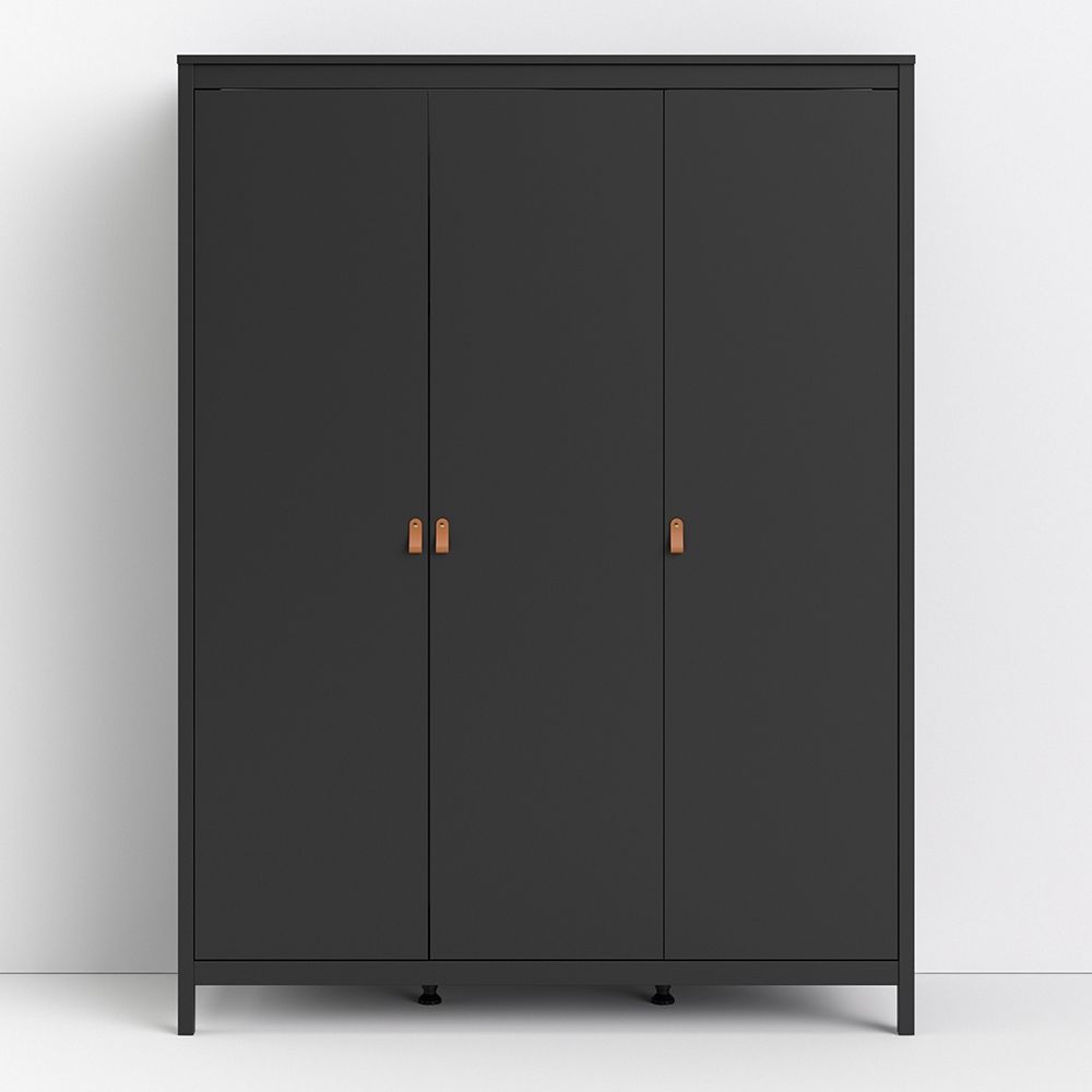 Barcelona Black 3 Door Wardrobe