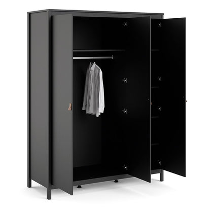 Barcelona Black 3 Door Wardrobe
