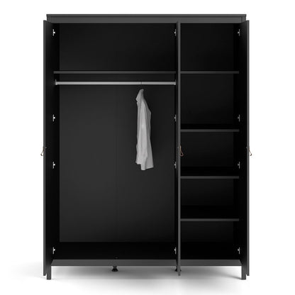 Barcelona Black 3 Door Wardrobe