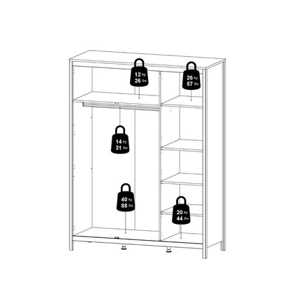 Barcelona Oak 3 Door Wardrobe