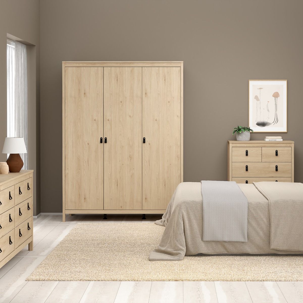 Barcelona Oak 3 Door Wardrobe