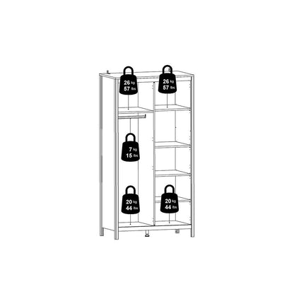 Barcelona White Wardrobe with 2 Doors