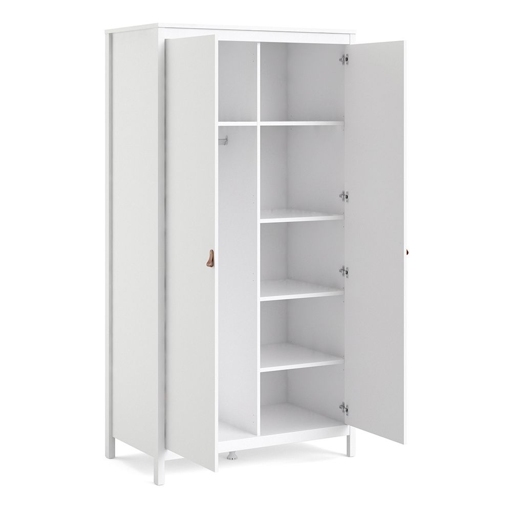 Barcelona White Wardrobe with 2 Doors
