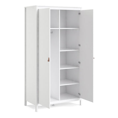 Barcelona White Wardrobe with 2 Doors