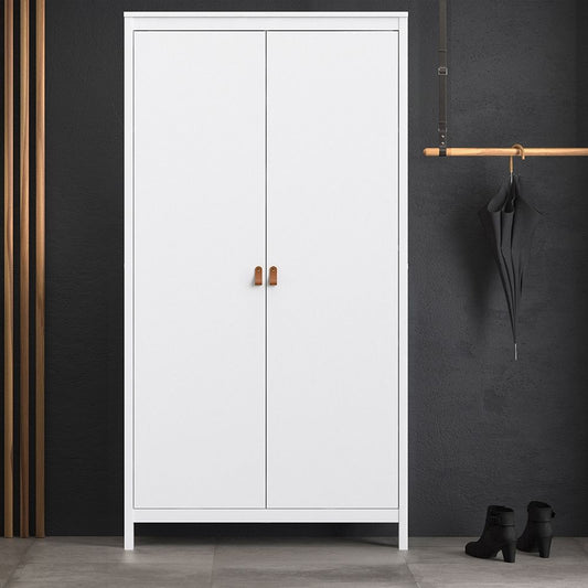 Barcelona White Wardrobe with 2 Doors