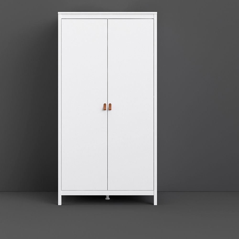 Barcelona White Wardrobe with 2 Doors