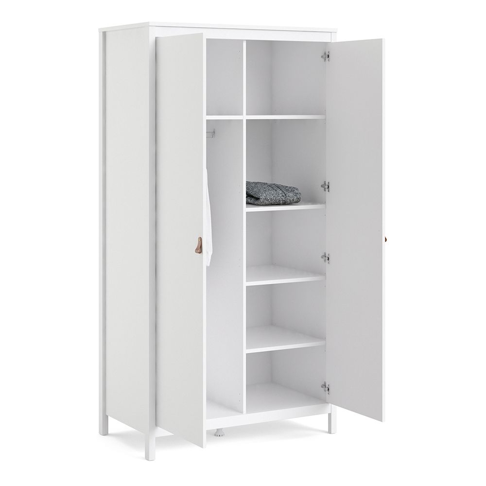 Barcelona White Wardrobe with 2 Doors