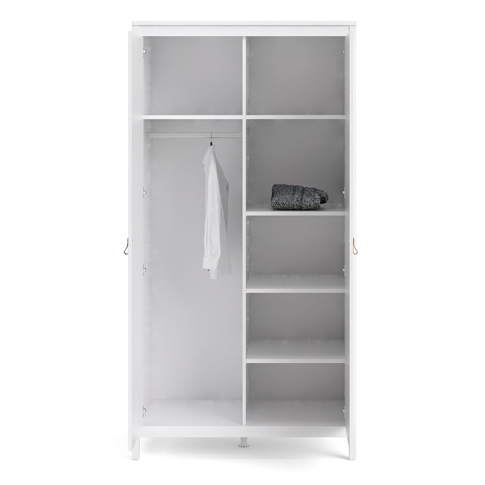 Barcelona White Wardrobe with 2 Doors