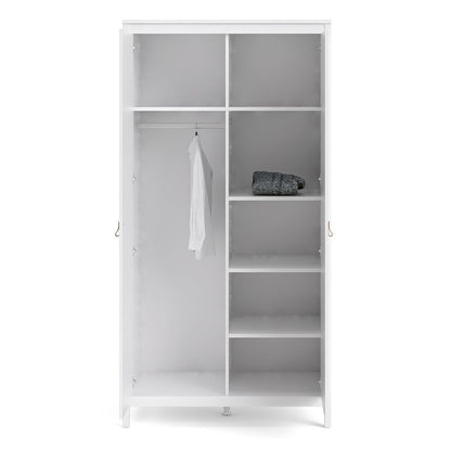 Barcelona White Wardrobe with 2 Doors