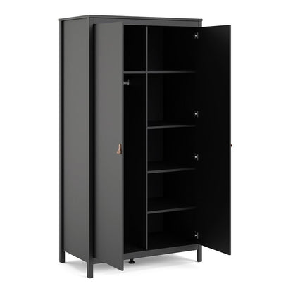 Barcelona Black Wardrobe with 2 Doors