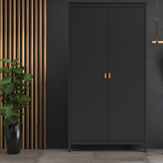 Barcelona Black Wardrobe with 2 Doors