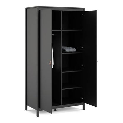 Barcelona Black Wardrobe with 2 Doors