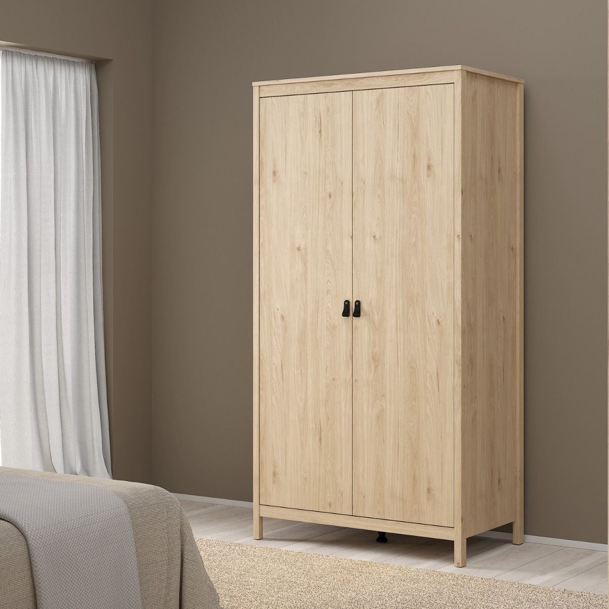 Barcelona Oak Wardrobe with 2 Doors