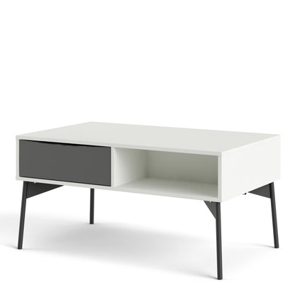 Fur Grey and White Coffee Table with 1 Drawer