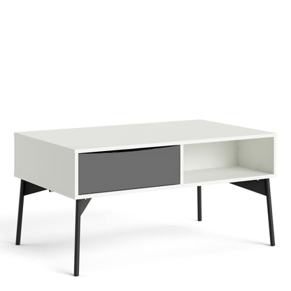 Fur Grey and White Coffee Table with 1 Drawer