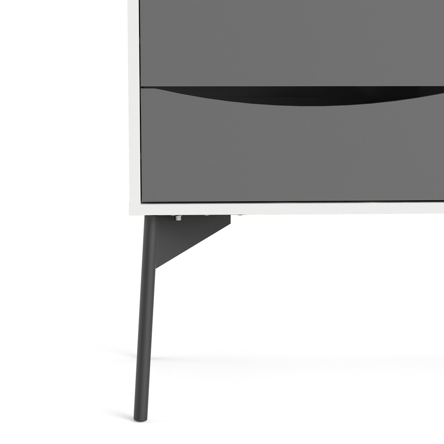 Fur Grey and White Sideboard with 2 Doors 3 Drawers