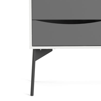 Fur Grey and White Sideboard with 2 Doors 3 Drawers