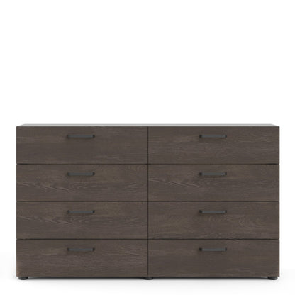 Dallas Chest of Drawers with 8 Drawers in Rovere Gessato Dark Oak