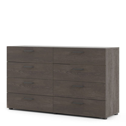 Dallas Chest of Drawers with 8 Drawers in Rovere Gessato Dark Oak