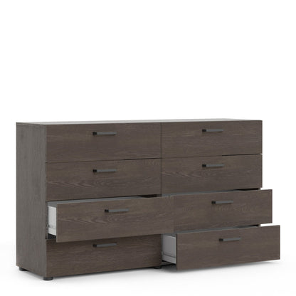 Dallas Chest of Drawers with 8 Drawers in Rovere Gessato Dark Oak