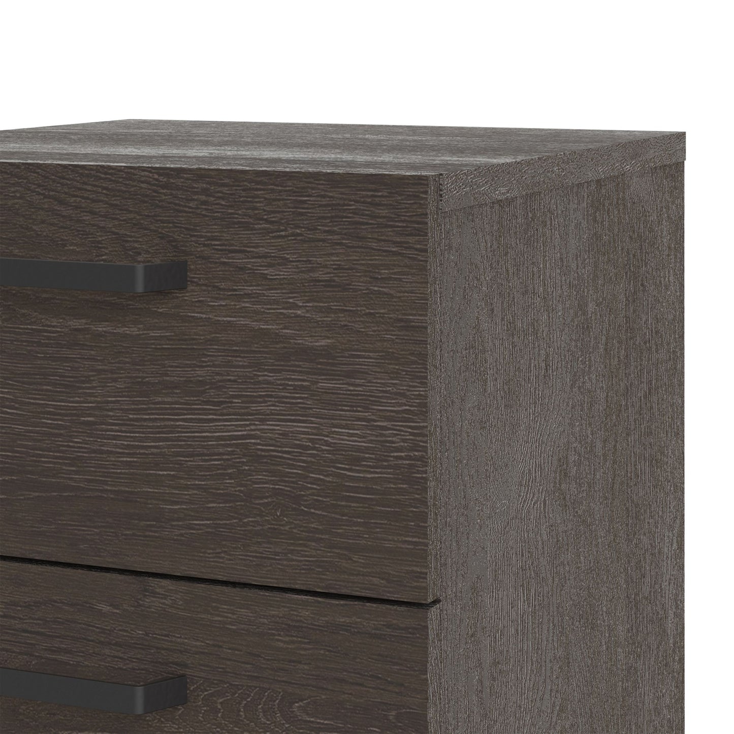 Dallas Bedside Table with 2 Drawers in Rovere Gessato Dark Oak