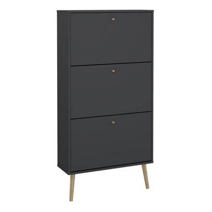 Cumbria Grey Shoe Cabinet with 3 Flip Down Doors