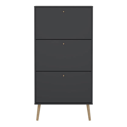 Cumbria Grey Shoe Cabinet with 3 Flip Down Doors