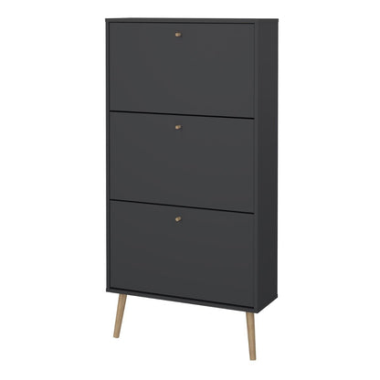Cumbria Grey Shoe Cabinet with 3 Flip Down Doors
