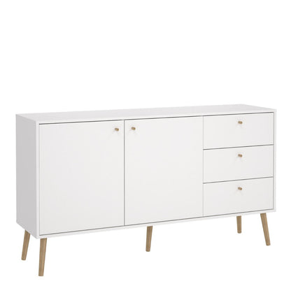 Cumbria White Sideboard with 2 Doors + 3 Drawers